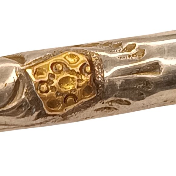 Vintage Bombilla Yerba Mate Straw 800 Silver Gold Gilt Accents Scroll Design 8" - Picture 13 of 14